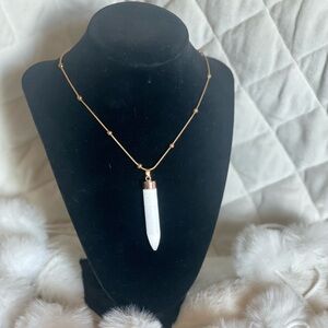 Elegant Gold selenite Pendant Necklace